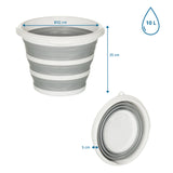 Måltegning af den Foldbar beholder CLEAN SILR med 10 l volumen og 32 cm diameter fra hjh OFFICE