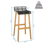 Måltegning af Barstol LONSO W med en højde på 88 cm og en belastningskapacitet på 120 kg fra hjh OFFICE