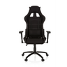 Sort Spillestol GAME FORCE med stofbetræk, hvide pynte syninger og armlæn fra hjh OFFICE