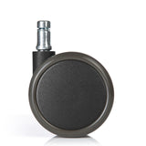 Sorte 5x ROLO FREE 11mm/65mm stolehjul til hårde gulve med sølvfarvet metalstift fra hjh OFFICE