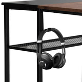Hovedtelefoner på hylden på WORKSPACE H I Skrivebord i sort-brun fra hjh OFFICE