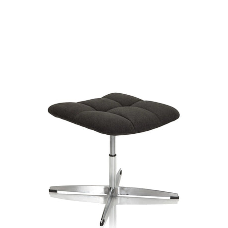 Schwarzer Polsterhocker SARANTO mit Stoffbezug und vierstrahligem Metallfuß von hjh OFFICE