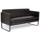 Sort BALI BLACK loungesofa som 3-personers sofa med minimalistisk metalstel fra hjh OFFICE