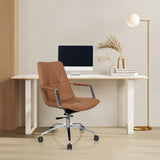 Home Office kontorstol SARANTO II i camel med armlæn og kromfod fra hjh OFFICE