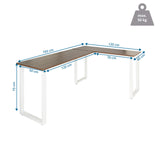 Måltegning af Hjørneskrivebord WORKSPACE BASIC I i valnød og hvid, 165 x 120 cm, fra hjh OFFICE