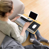Gråt underlag til bærbar computer COMFILAP med integreret museflade og tablet-holder fra hjh OFFICE