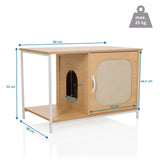 Måltegning af Kattehus KITTYHOME 1 i bøg på 80 × 48 cm fra hjh LIVING
