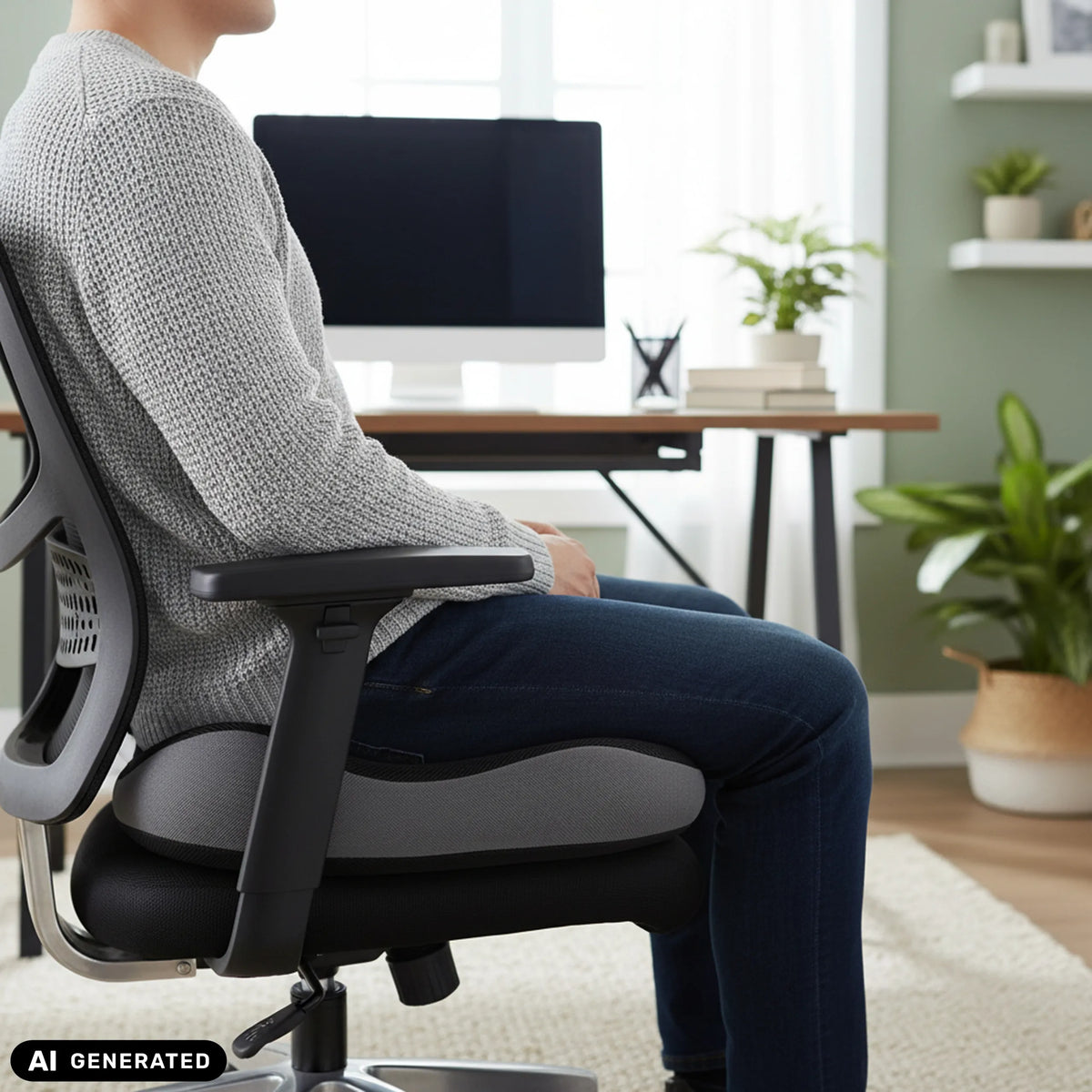 Sort MEDISIT VI sædehynde på en kontorstol fra hjh OFFICE (AI-genereret billede)