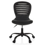 Sort Home Office kontorstol CASLA med netryg og femhjulet fodkryds fra hjh OFFICE – 360-graders visning (forfra 0°)
