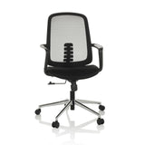 Sort Home Office kontorstol SEDIOLO B med netryg og femhjulet fodkryds fra hjh OFFICE – 360-graders visning (forfra 15°)