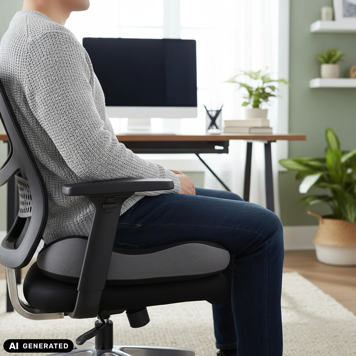 Sort MEDISIT VI sædehynde på en kontorstol fra hjh OFFICE (AI-genereret billede)
