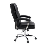Sort Home Office kontorstol Relax Prestio med blanke kromdetaljer og hjul fra MyBuero