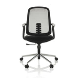 Sort Home Office kontorstol SEDIOLO B med netryg og femhjulet fodkryds fra hjh OFFICE – 360-graders visning (forfra 0°)