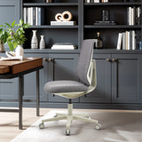 Grauer Homeoffice-Bürostuhl Sitflex Lady mit hellem Gestell und Rollen von hjh OFFICE