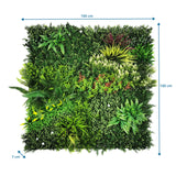 Måltegning af Plantemåtte LEAFLUXE 3D med 100 × 100 × 7 cm fra hjh LIVING
