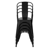 Stapelbare schwarze Bistrostühle VANTAGGIO BRUSH mit Sprossenlehne von hjh OFFICE
