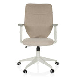Beige Home Office kontorstol COSIO II med armlæn og femhjulet fodkryds fra hjh OFFICE – 360-graders visning (forfra 0°)