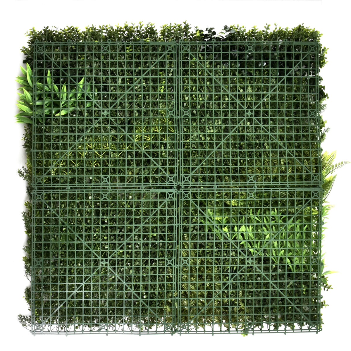 Grøn plantemåtte LEAFLUXE 3D med plastgitter og kunstigt løv fra hjh LIVING