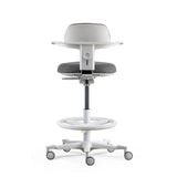 Bagvisning af den mørkegrå Arbejdsstol TOP WORK 40 W med fodring og hjul fra hjh OFFICE