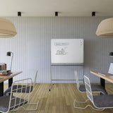 Tavle MULTIBOARD I i hvid og sølv på et stel med hjul i et moderne kontormiljø fra hjh OFFICE