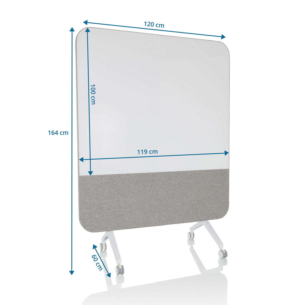 Teknisk tegning af Tavle VISION BOARD med 120 × 164 cm fra hjh OFFICE
