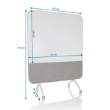 Teknisk tegning af Tavle VISION BOARD med 120 × 164 cm fra hjh OFFICE