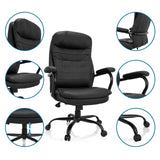 Sort drejestol RELAX XXL B i kunstlæder med detaljevisninger af armlæn og fodkryds fra hjh OFFICE