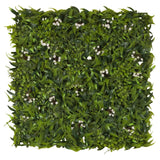 Grøn Plantemåtte MORE GREEN I med bregneblade og små hvide blomster fra hjh OFFICE – 360-graders visning (forfra 0°)