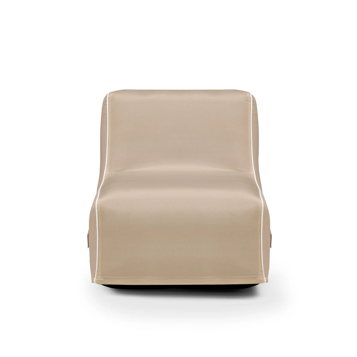 Beige Oppustelig Sofa Sitzolo Air med glat overflade og hvide pyntesyninger fra hjh LIVING – 360-graders visning (forfra 0°)