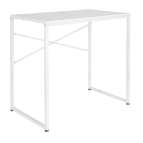 Hvidt Skrivebord EASY UP H I med enkelt metalstel og krydsstivere fra hjh OFFICE
