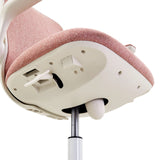 Undersiden af sædet med justeringshåndtag og gasfjeder på Swivelo drejestol til børn i pink fra hjh OFFICE
