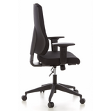 Sort Professionel kontorstol PRO-TEC 100 med armlæn og femhjulet fodkryds fra hjh OFFICE – 360-graders visning (sideprofil 100°)