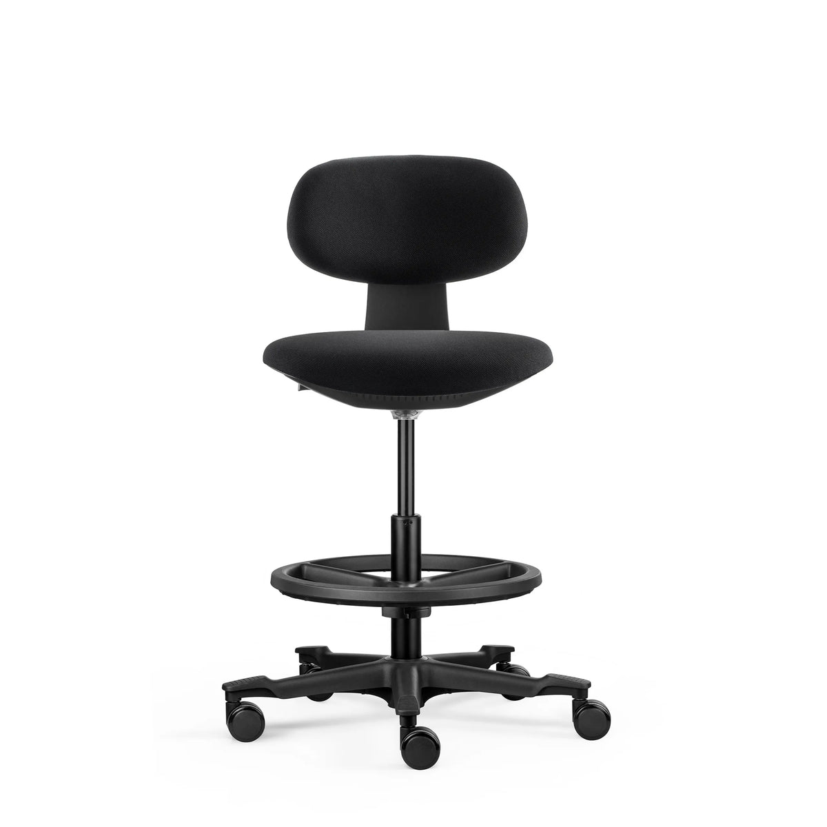 Sort Arbejdsstol WORK MF2 med fodring og fem hjul fra hjh OFFICE