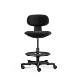 Sort Arbejdsstol WORK MF2 med fodring og fem hjul fra hjh OFFICE