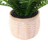 Beige overpotte med kurveudseende til den Kunstige plante Proliferum fra hjh OFFICE