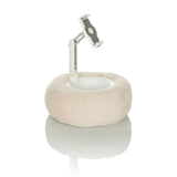 Beige holder til mobiltelefon & tablet COMFILAP II med blød ringpude fra hjh OFFICE – 360-graders visning (skråt bagfra 144°)