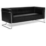 Sort CURACAO loungesofa som tresæder med forkromet stel fra hjh OFFICE