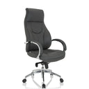 Grå Professionel chefstol ELEGANCE I med blanke kromarmlæn og stjernefod fra hjh OFFICE