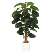Grøn Kunstige plante EPIPREMNUM med store blade i en hvid potte fra hjh OFFICE