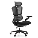 Professionel kontorstol Ergo U2 Flex3 i sort med netryg, nakkestøtte og justerbare armlæn fra hjh OFFICE