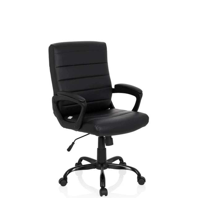 Sort Home Office chefstol ERGOSMOOTH BIG med quiltet betræk og armlæn fra hjh OFFICE