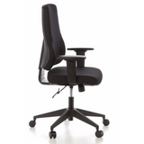 Sort Professionel kontorstol PRO-TEC 100 med armlæn og femhjulet fodkryds fra hjh OFFICE – 360-graders visning (sideprofil 80°)