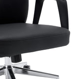 Sæde og armlæn på Professionel chefstol VELVET ECO i sort med kromstel fra hjh OFFICE