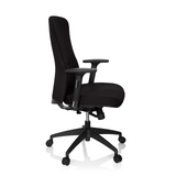 Sort Professionel kontorstol OFFICE XT PRO med armlæn og femhjulet fodkryds fra hjh OFFICE – 360-graders visning (sideprofil 80°)