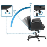 Justerbart ryglæn med en hældningsvinkel fra 90° til 123° på Home Office kontorstol Criss-Cross 10 fra hjh LIVING
