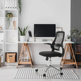 Sort Home Office kontorstol MIKO B ECO med netryglæn og armlæn fra hjh OFFICE