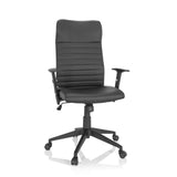 Sort Home Office kontorstol ARTON 30 med quiltet polstring og femhjulet fodkryds fra hjh OFFICE – 360-graders visning (forfra 20°)