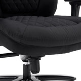 Sort quiltet stofssæde på XXL Pullmann Gen2 drejestol fra hjh OFFICE
