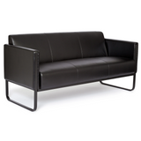 Sort Loungesofa BALI BLACK som trepersoners sofa med armlæn og metalstel fra hjh OFFICE – 360-graders visning (bagfra 180°)