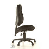 Sort Home Office kontorstol WELLPOINT 10 med stjernefod og fem hjul fra Topstar – 360-graders visning (sideprofil 80°)